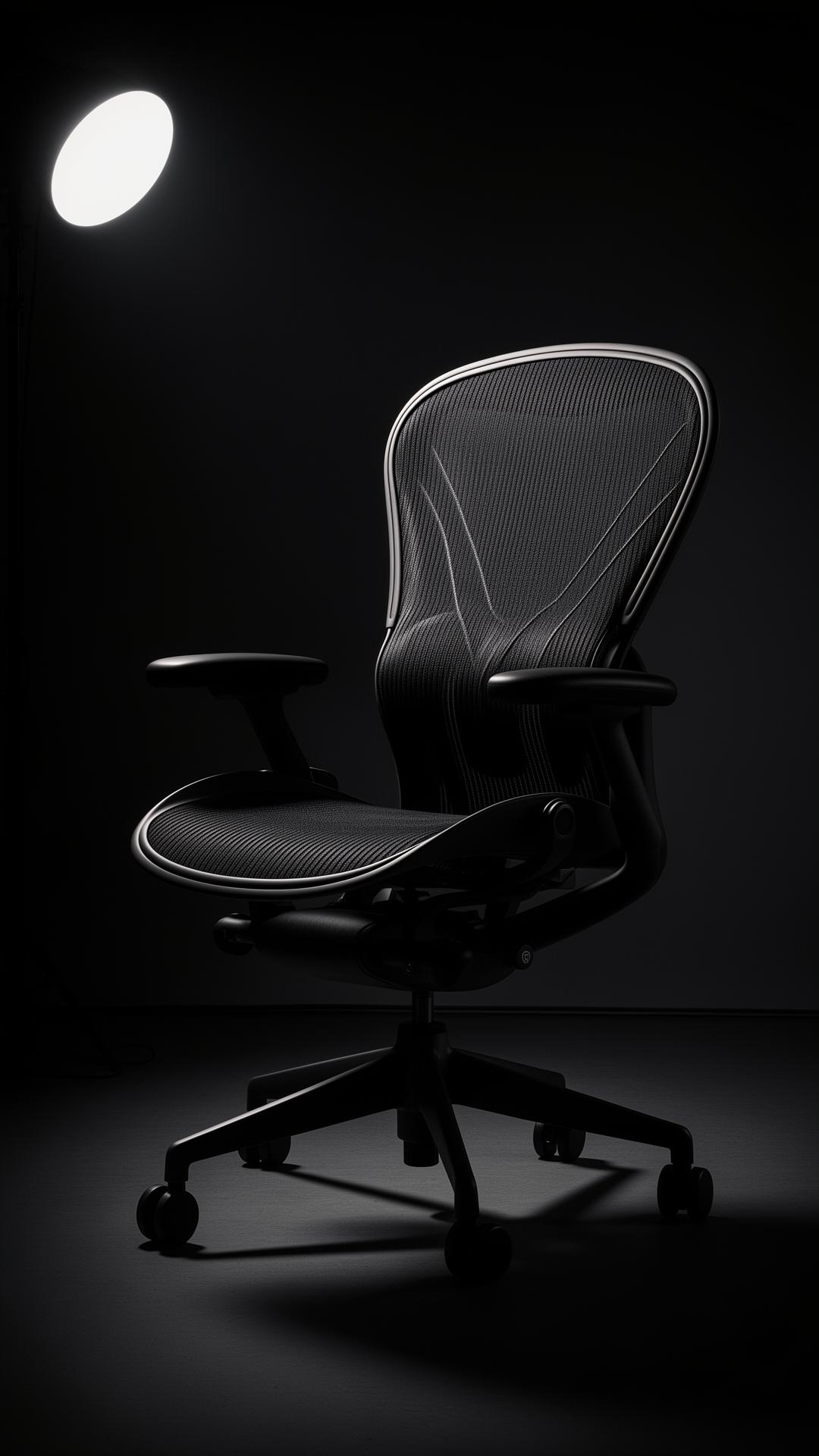 Silla de oficina ergonómica y soporte de monitor ajustable