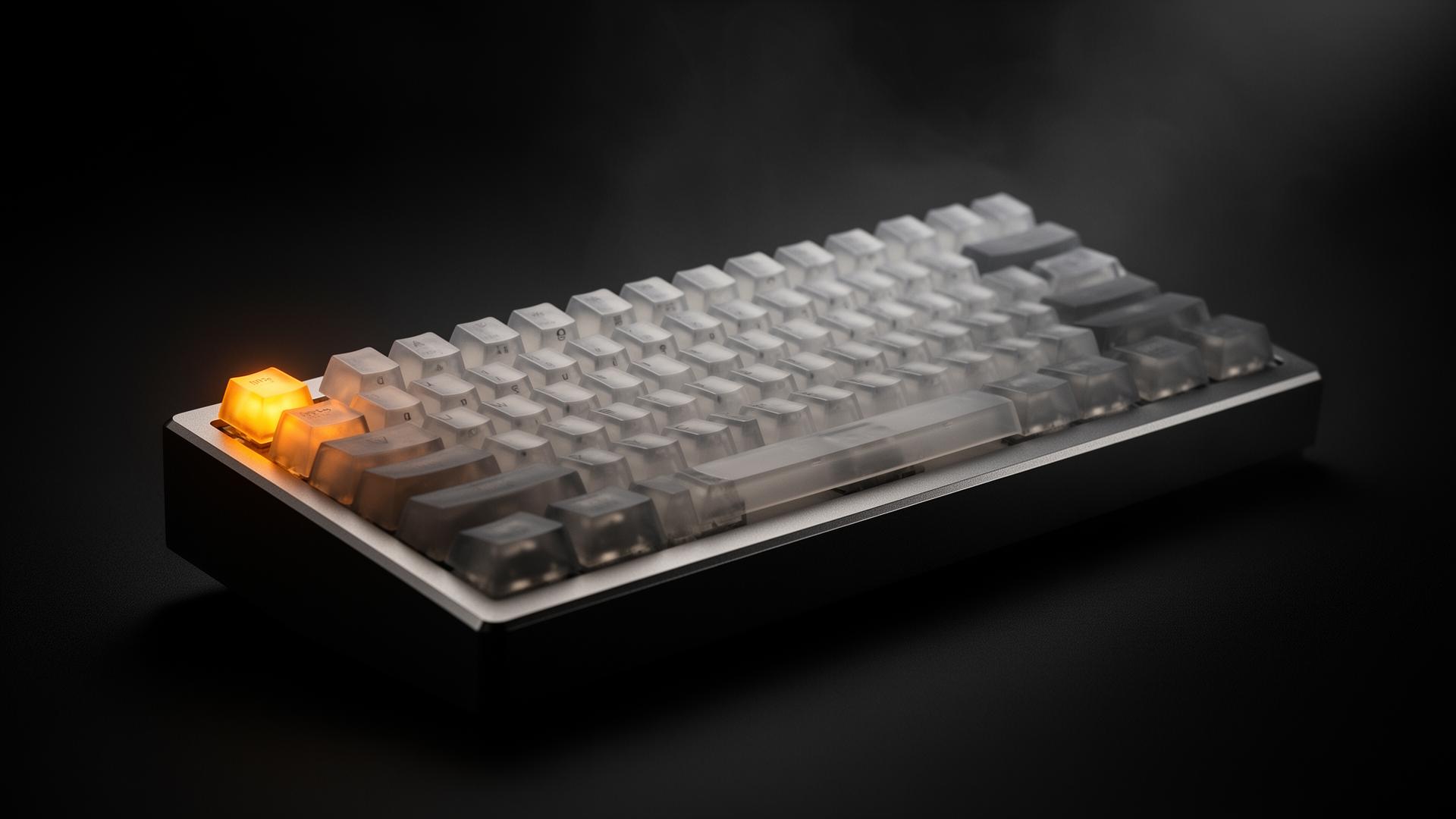Teclado mecánico premium con LED ámbar